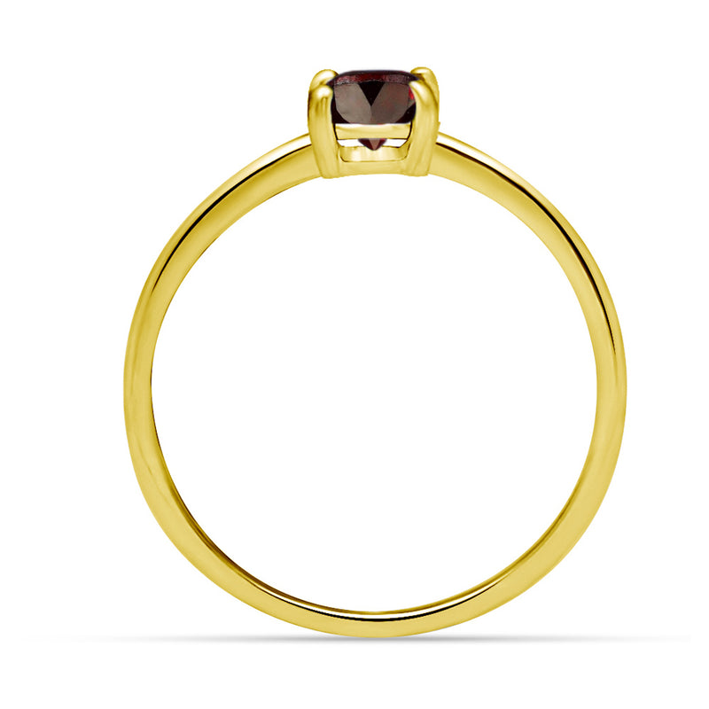 6*6 MM Round - 18k Gold Vermeil - Garnet Faceted Jewelry Ring - RBC313G-GRF Catalogue