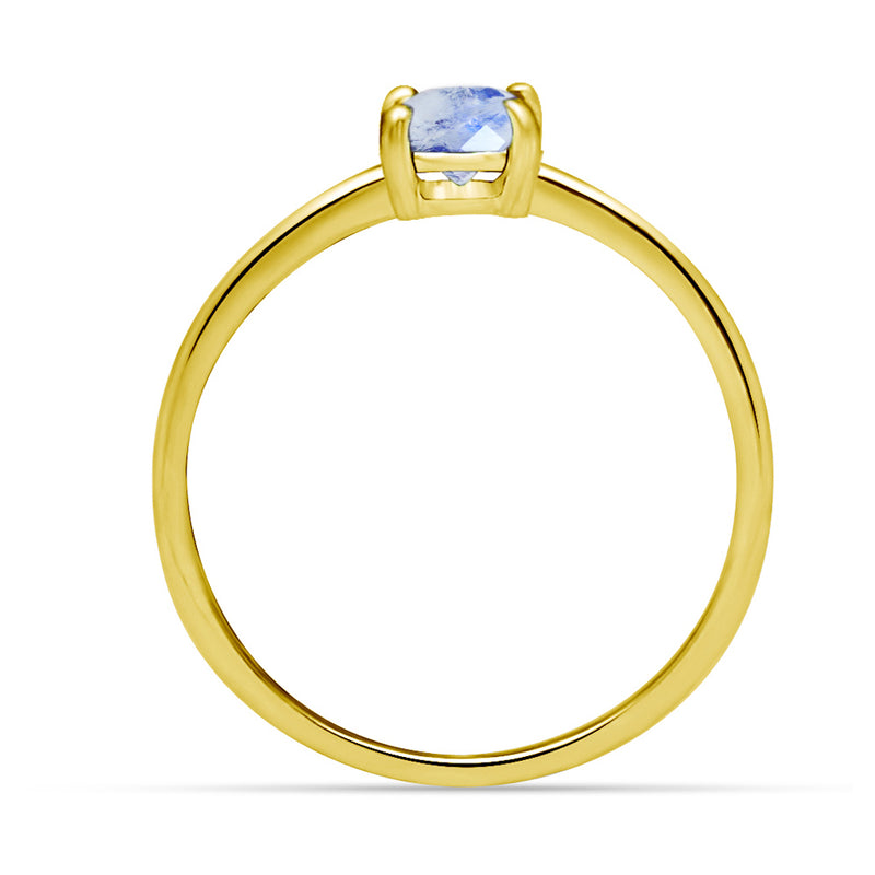 6*6 MM Round - 18k Gold Vermeil - Rainbow Moonstone Faceted Ring - RBC313G-RMF Catalogue
