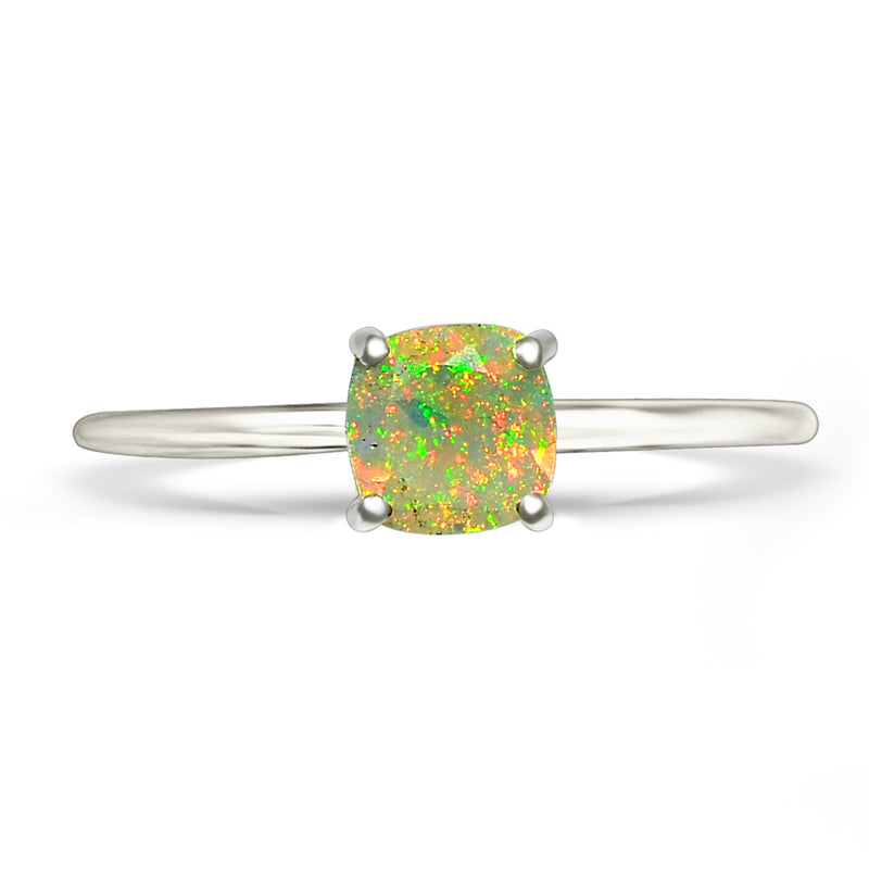 5*5 MM Cushion Square - Ethiopian Opal Faceted Ring - RBC318-EOF Catalogue