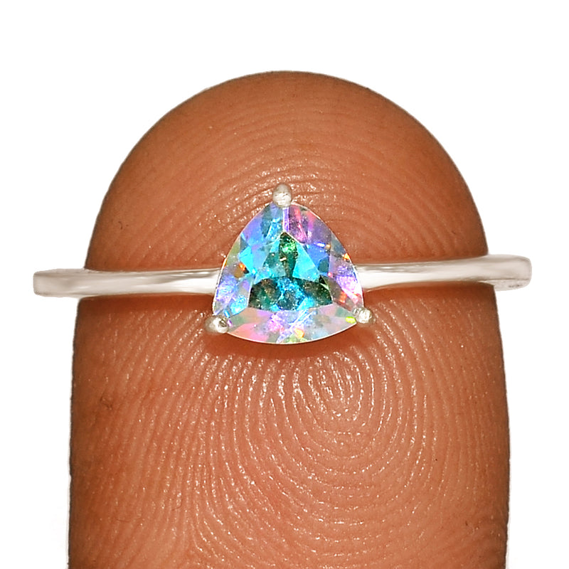 6*6 MM Cushion Trillion - Mercury Mystic Topaz Ring - RBC319-MMT Catalogue