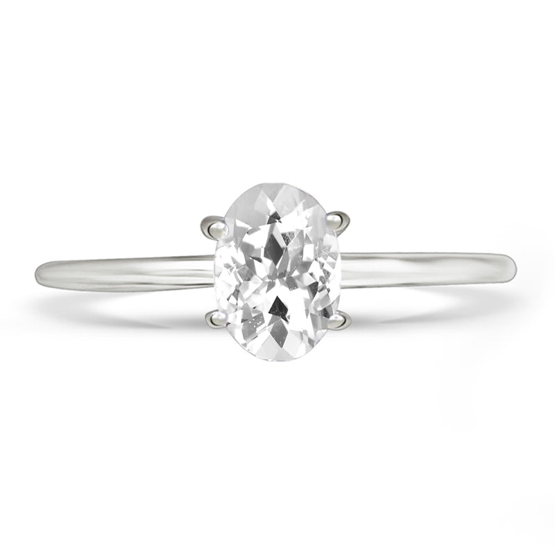 8*6 MM Oval - White Topaz Ring - RBC322-WT Catalogue