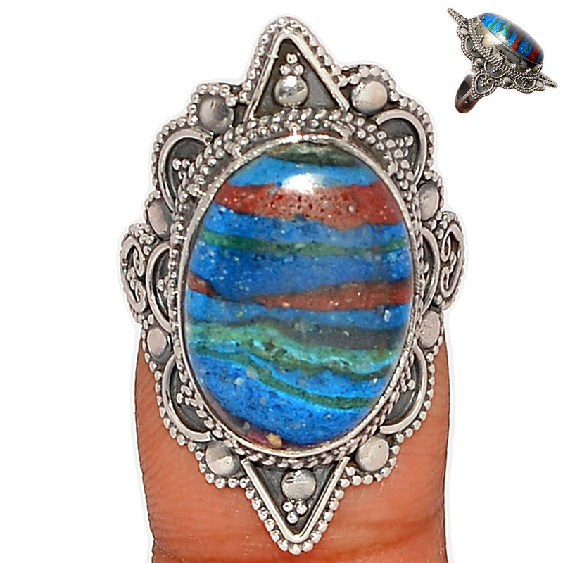 Fine Filigree - Rainbow Calsilica Ring - RBCR900