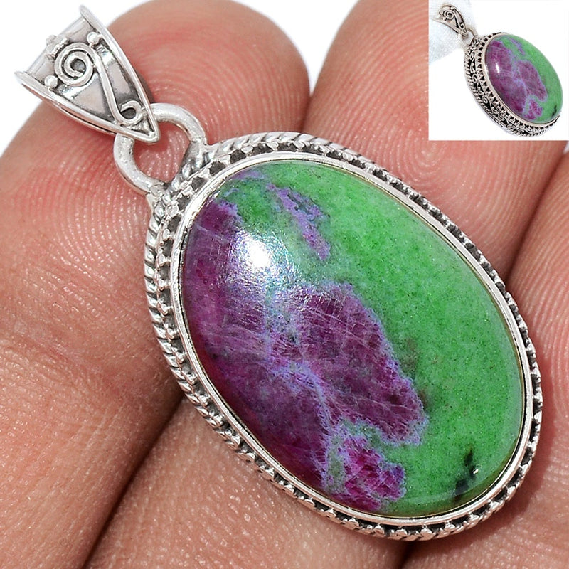 1.5" Fine Filigree - Ruby Zosite Pendants - RBZP1238