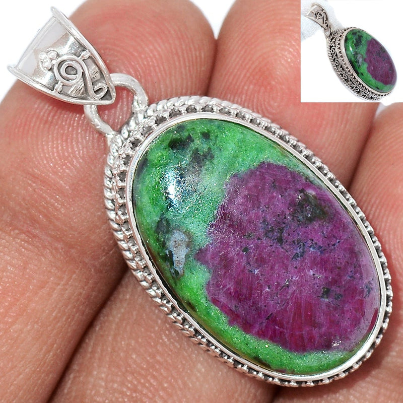 1.6" Fine Filigree - Ruby Zosite Pendants - RBZP1240