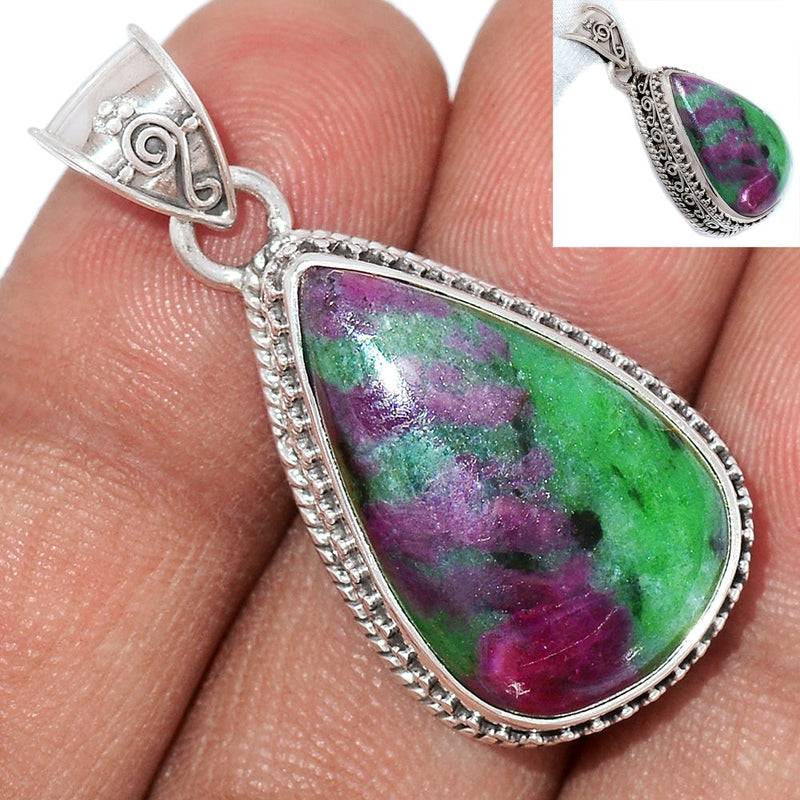 1.5" Fine Filigree - Ruby Zosite Pendants - RBZP1243