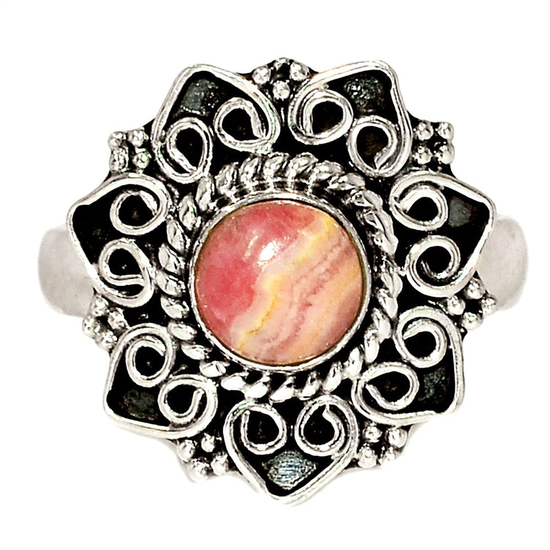 6*6 MM Fine Filigree - Rhodochrosite Ring - RDOR1760