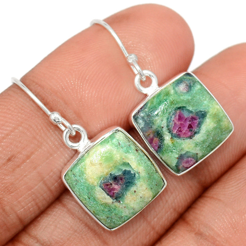 1.2" Ruby In Fuchsite Earrings - RIFE730