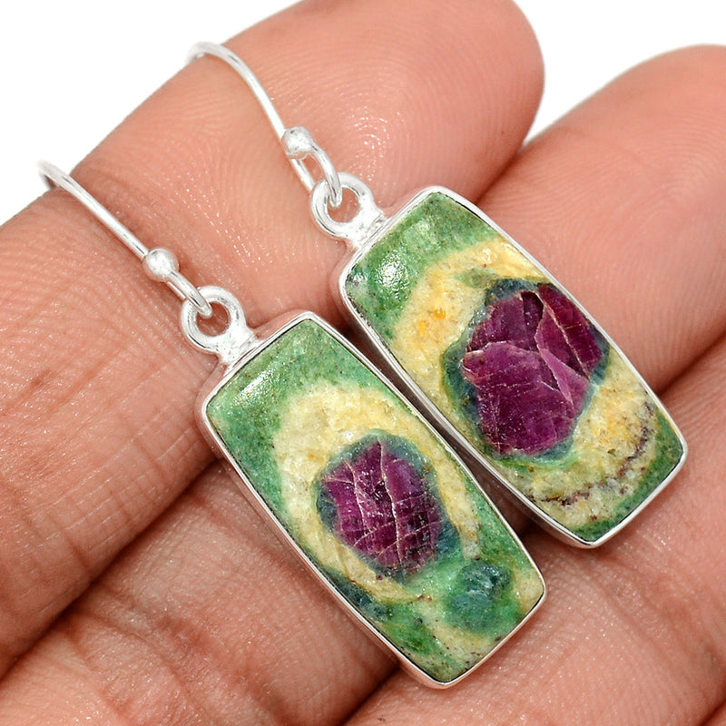 1.6" Ruby In Fuchsite Earrings - RIFE735