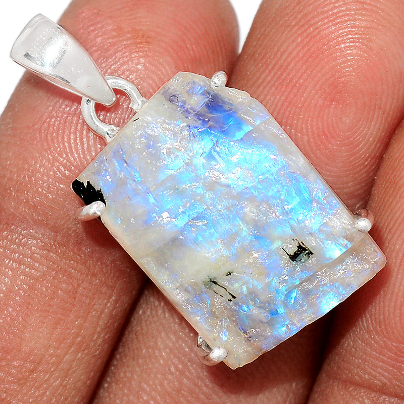 1.2" Claw - Rainbow  Moonstone Rough Pendants - RMRP724