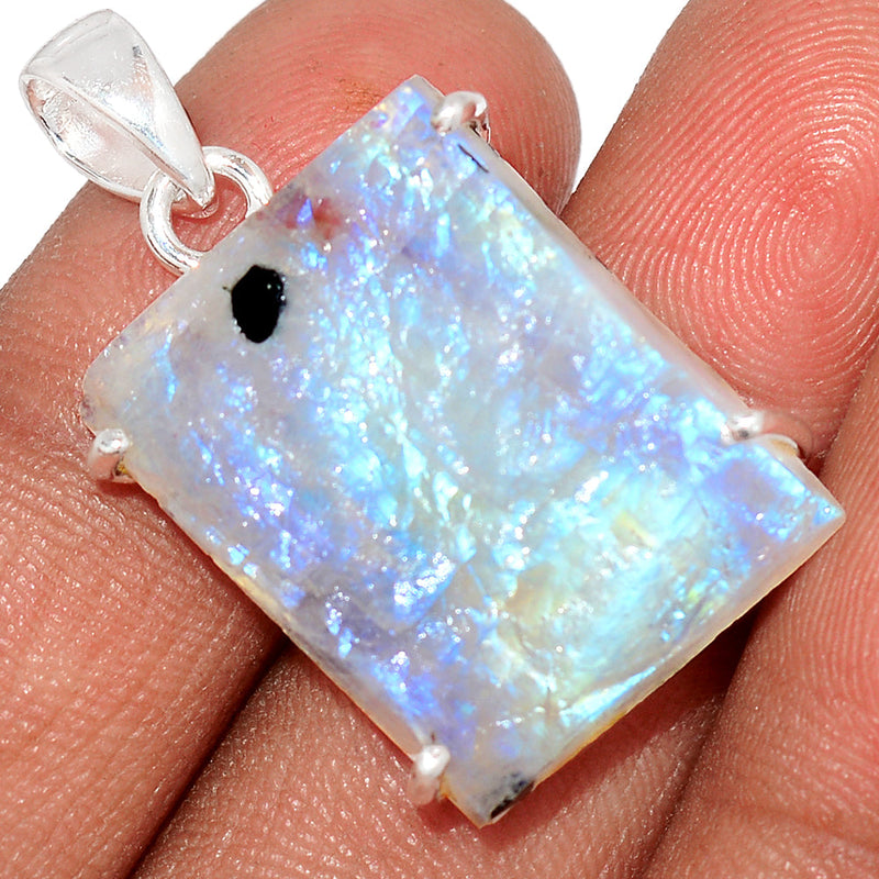 1.3" Claw - Rainbow  Moonstone Rough Pendants - RMRP732