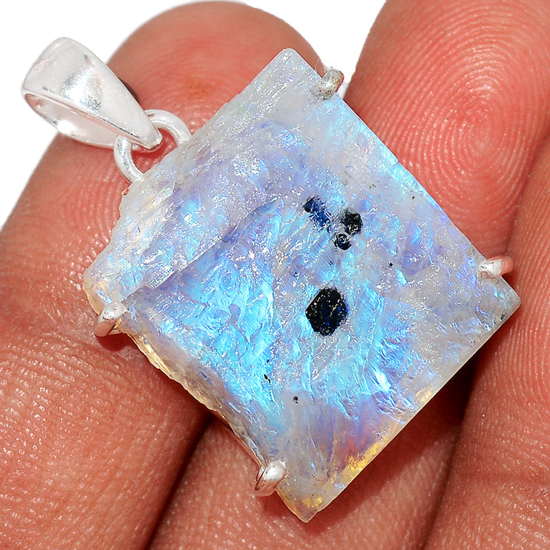 1.2" Claw - Rainbow  Moonstone Rough Pendants - RMRP736