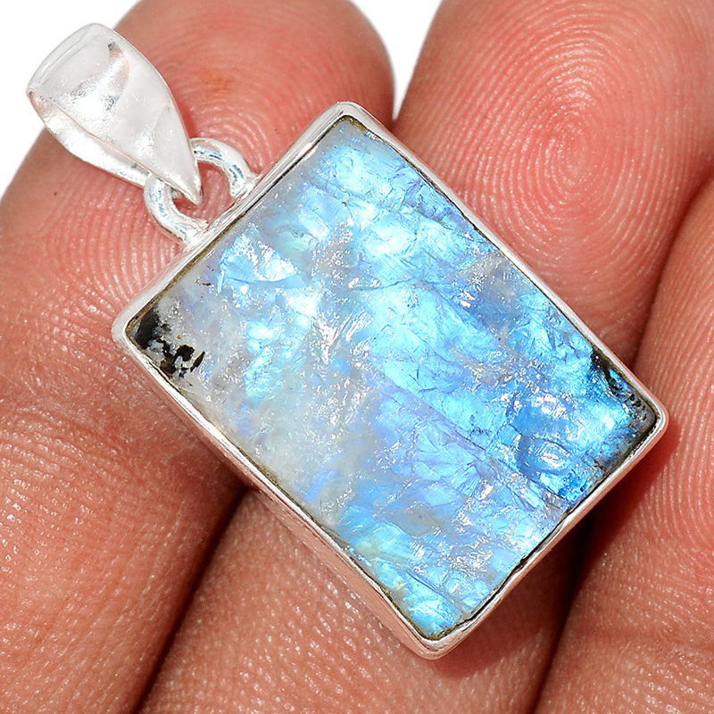 1.3" Rainbow Moonstone Rough Pendants - RMRP754