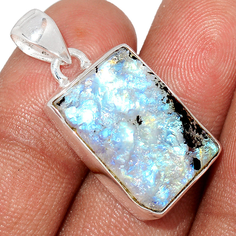 1.2" Rainbow Moonstone Rough Pendants - RMRP770