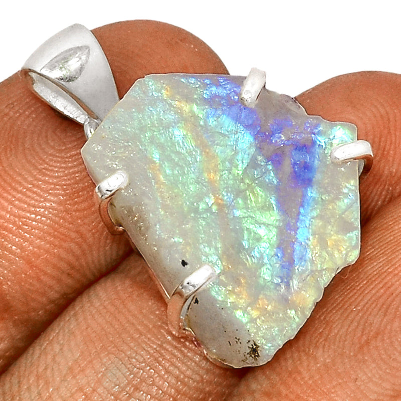 1.2" Claw - Rainbow Moonstone Rough Pendants - RMRP796