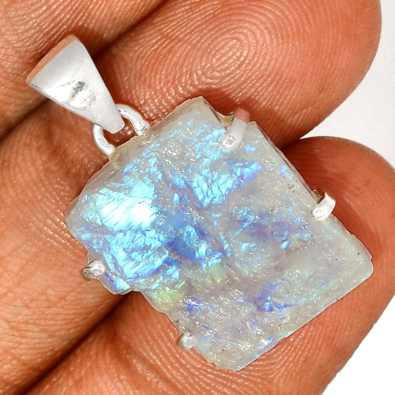 1.2" Claw - Rainbow Moonstone Rough Pendants - RMRP804