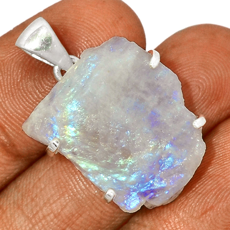 1.2" Claw - Rainbow Moonstone Rough Pendants - RMRP812