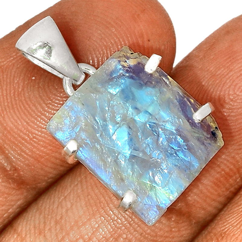 1.1" Claw - Rainbow Moonstone Rough Pendants - RMRP816