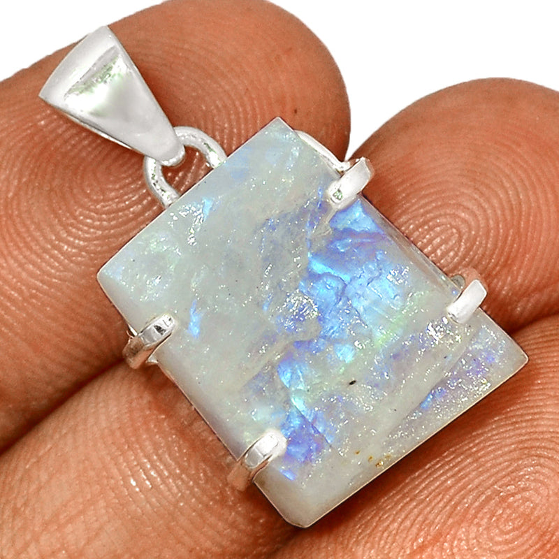 1.1" Claw - Rainbow Moonstone Rough Pendants - RMRP818