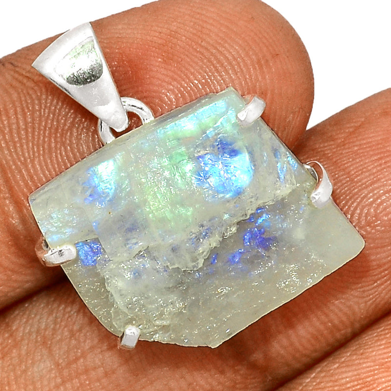 1" Claw - Rainbow Moonstone Rough Pendants - RMRP819