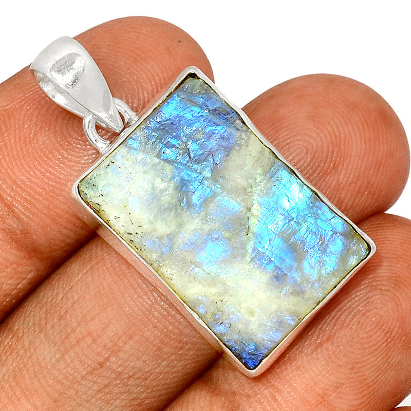 1.5" Rainbow Moonstone Rough Pendants - RMRP870