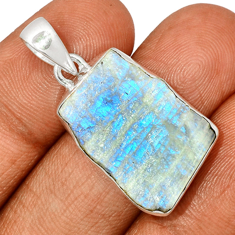 1.5" Rainbow Moonstone Rough Pendants - RMRP883