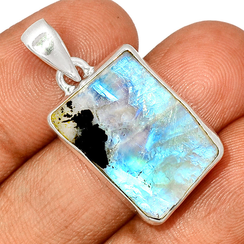 1.5" Rainbow Moonstone Rough Pendants - RMRP887