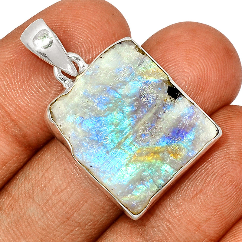 1.5" Rainbow Moonstone Rough Pendants - RMRP894