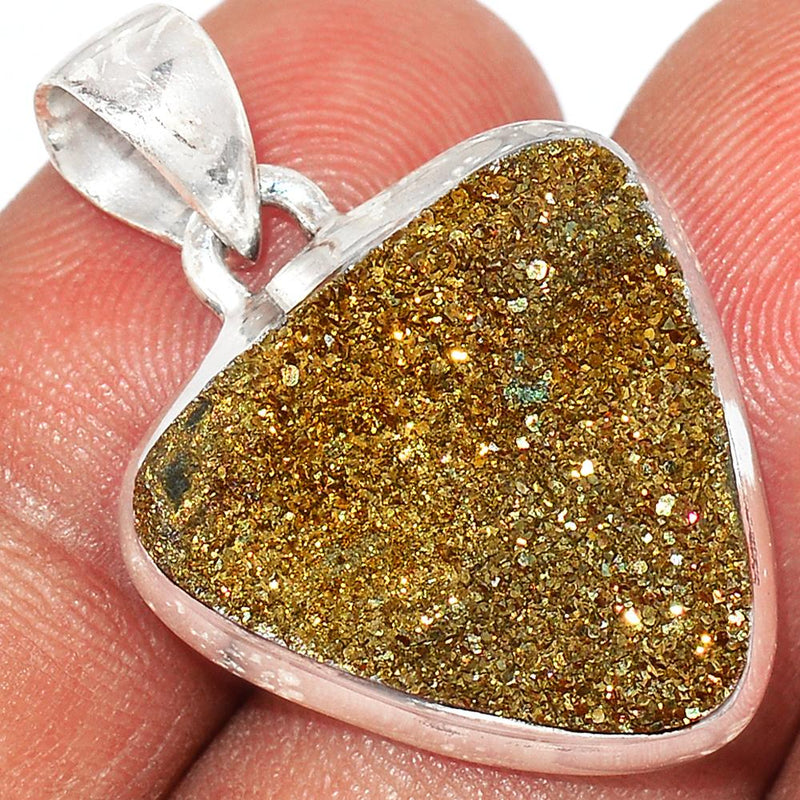 1.1" Rainbow Pyrite Druzy Pendants - RPDP164