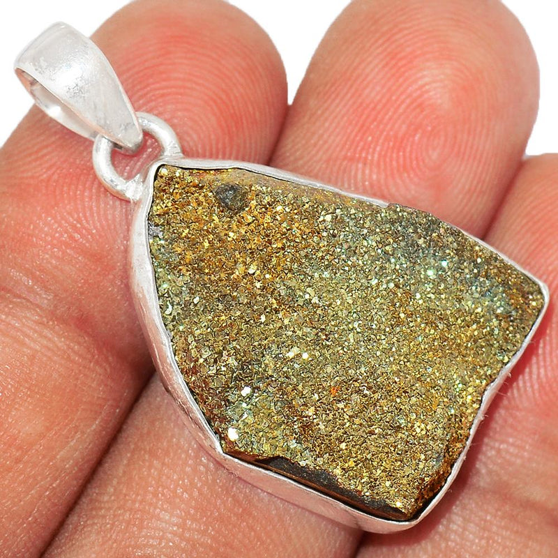 1.5" Rainbow Pyrite Druzy Pendants - RPDP171