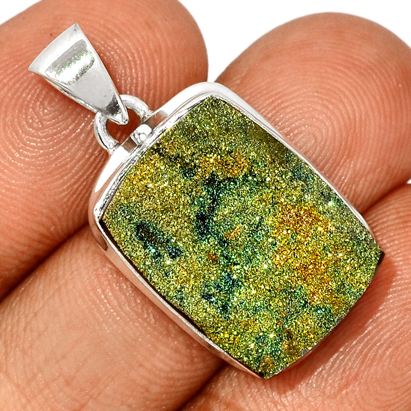 1.2" Rainbow Pyrite Druzy Pendants - RPDP207