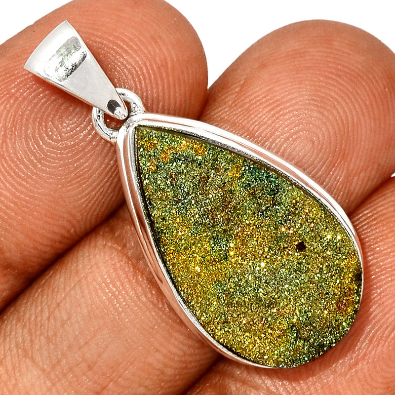 1.5" Rainbow Pyrite Druzy Pendants - RPDP210