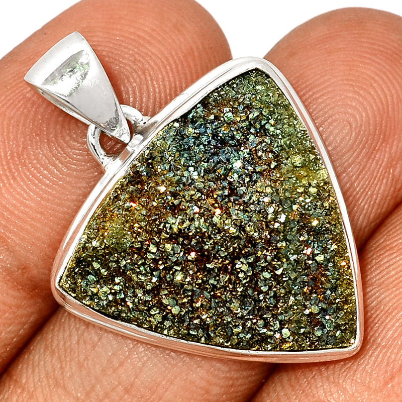 1.3" Rainbow Pyrite Druzy Pendants - RPDP217