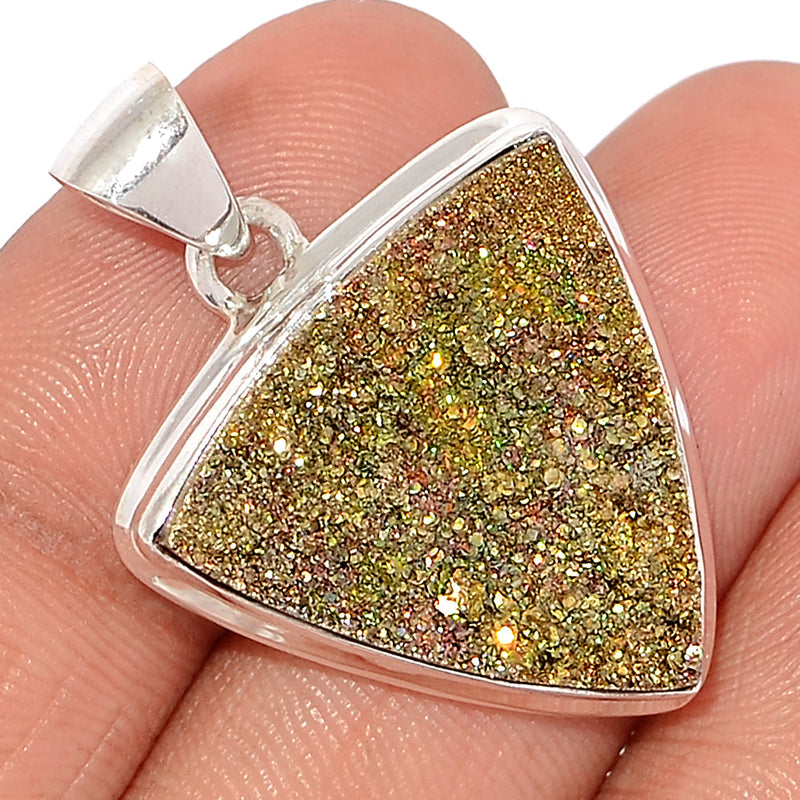 1.3" Rainbow Pyrite Druzy Pendants - RPDP222