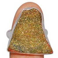 Rainbow Pyrite Druzy Ring - RPDR126