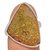Rainbow Pyrite Druzy Ring - RPDR139