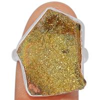 Rainbow Pyrite Druzy Ring - RPDR141