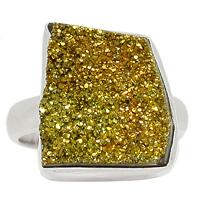 Rainbow Pyrite Druzy Ring-RPDR162