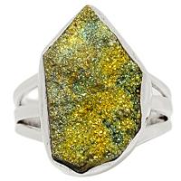 Rainbow Pyrite Druzy Ring-RPDR188