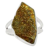 Rainbow Pyrite Druzy Ring-RPDR199