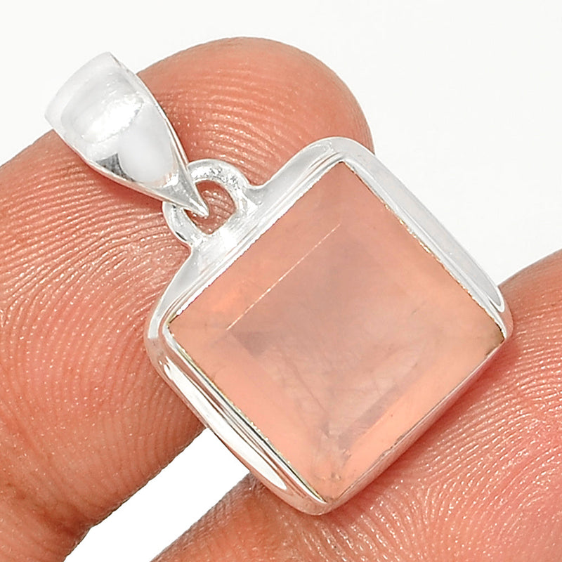 1" Rose Quartz Faceted Pendants - RQFP1003