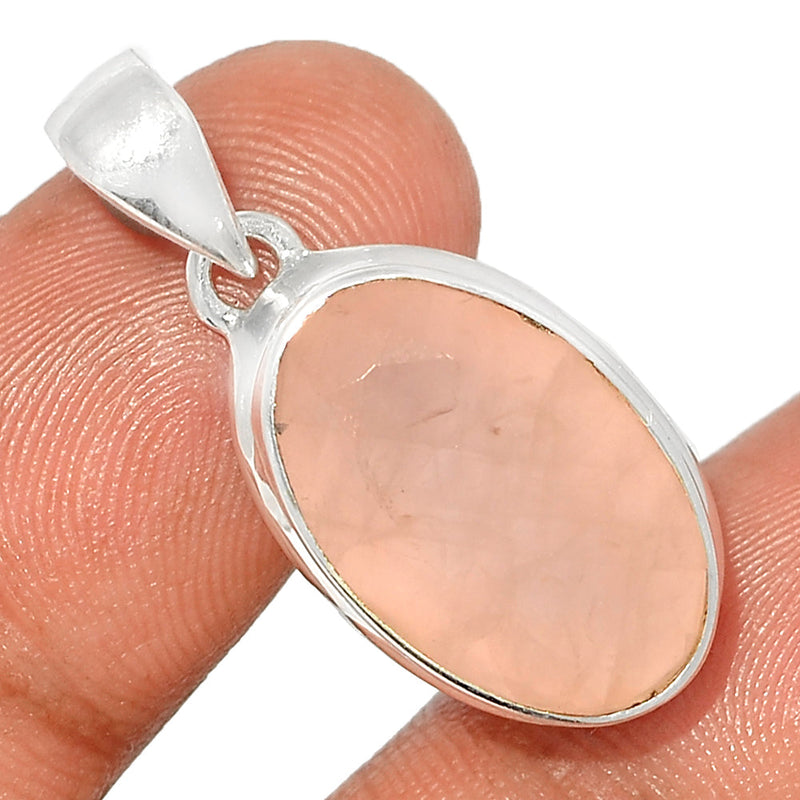 1.2" Rose Quartz Faceted Pendants - RQFP1004