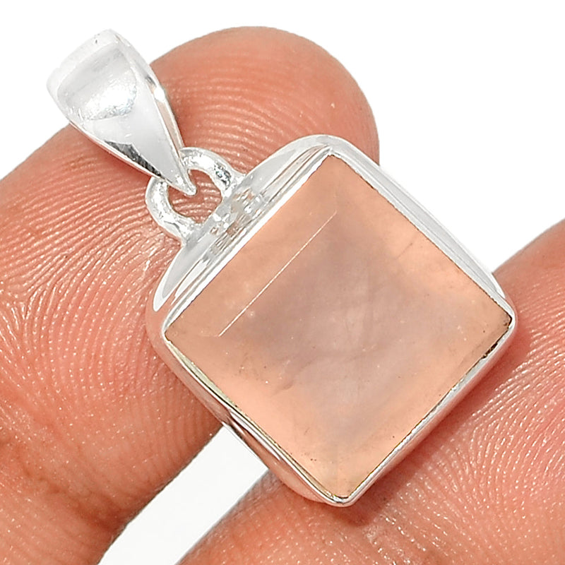 1" Rose Quartz Faceted Pendants - RQFP1017