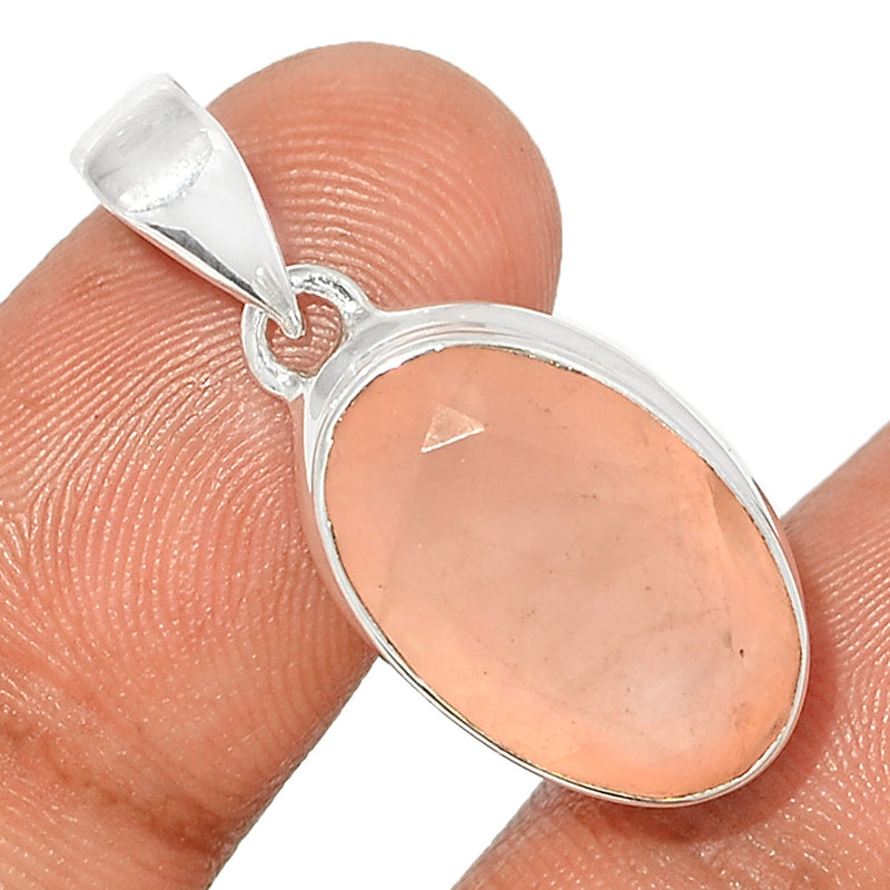 1.1" Rose Quartz Faceted Pendants - RQFP1023