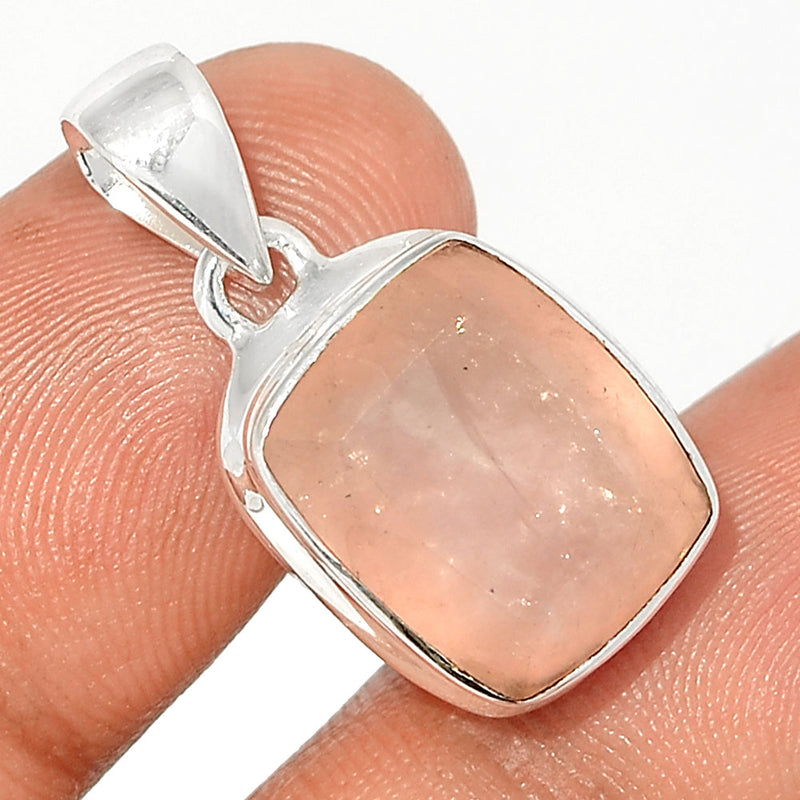 1.1" Rose Quartz Faceted Pendants - RQFP1028