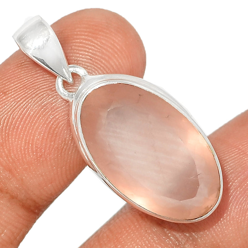 1.3" Rose Quartz Faceted Pendants - RQFP1033