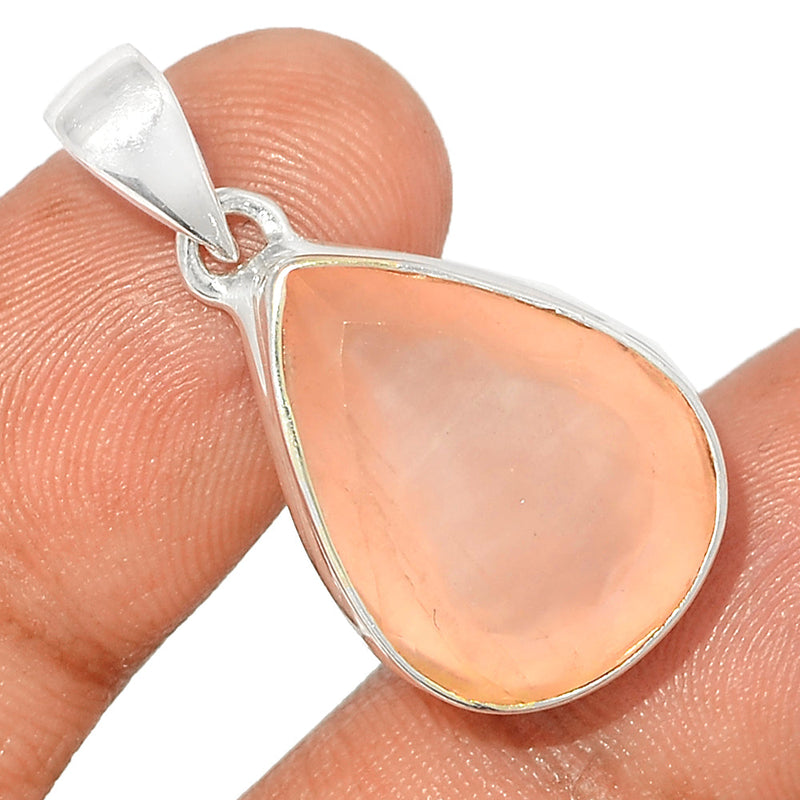 1.2" Rose Quartz Faceted Pendants - RQFP1038