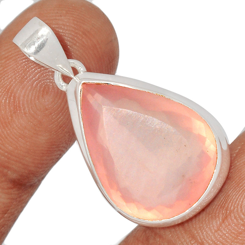 1.5" Rose Quartz Faceted Pendants - RQFP1099