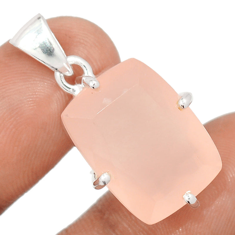 1.2" Claw - Rose Quartz Faceted Pendants - RQFP1103