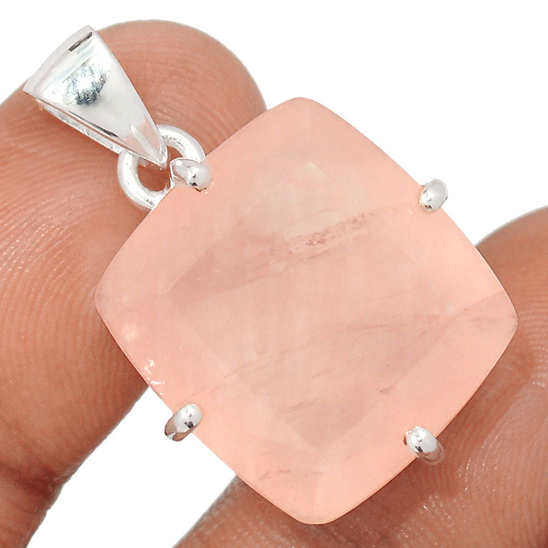 1.2" Claw - Rose Quartz Faceted Pendants - RQFP1120