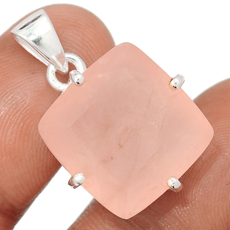 1.1" Claw - Rose Quartz Faceted Pendants - RQFP1132